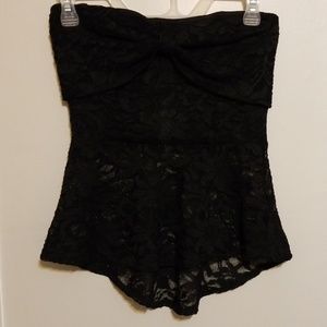 Strapless Peplum Top